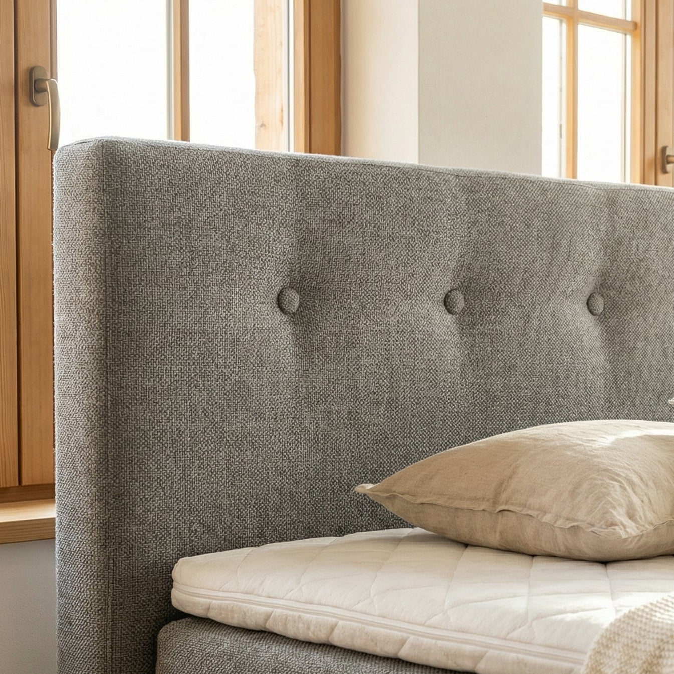 Boxspringbett Manchester Kopfteil Close Up – Material