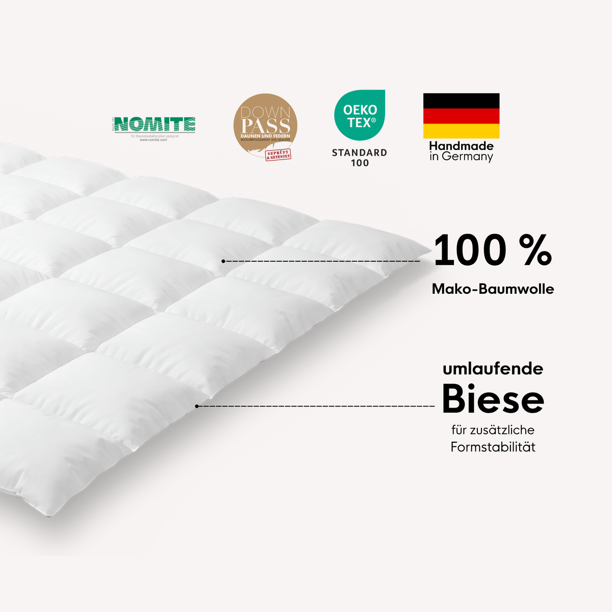 Daunen-Kassetten-Decke Plus - 200 x 220 cm | 6x6