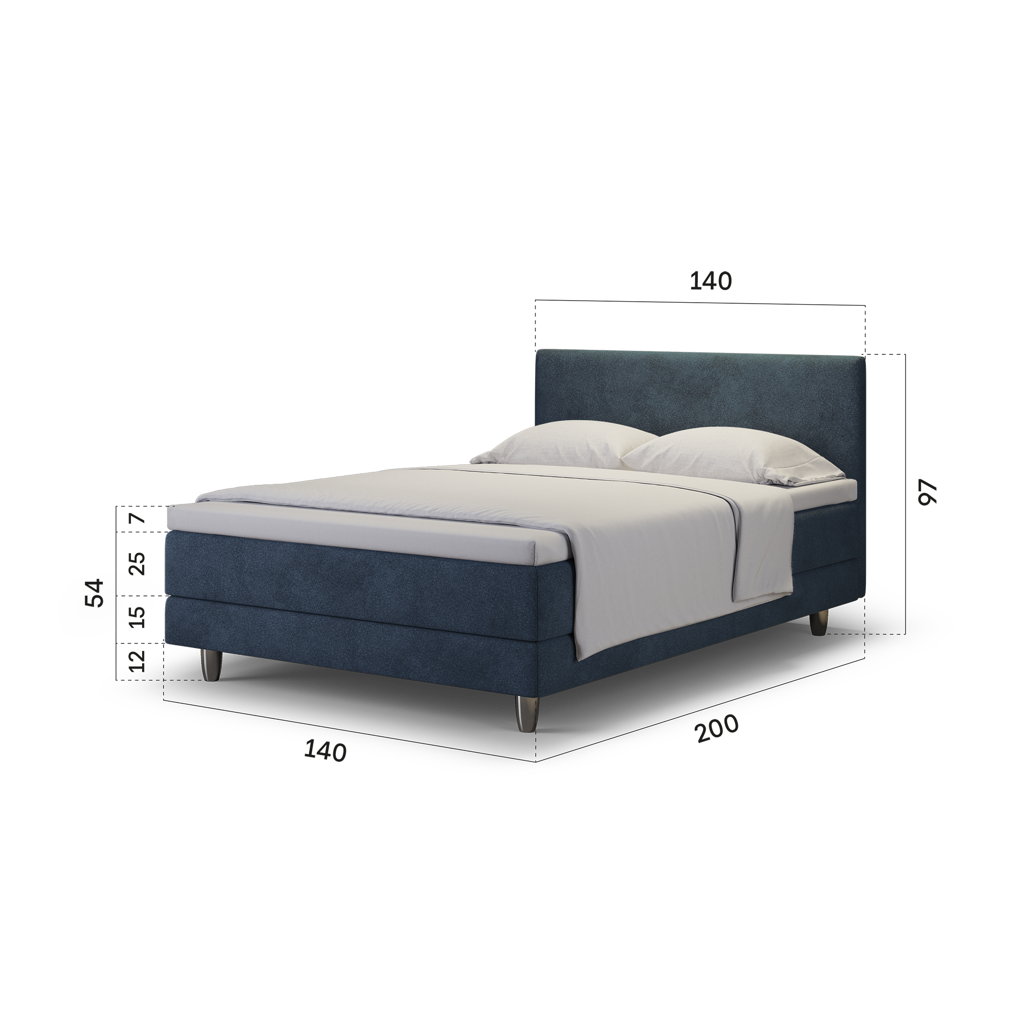 enjoy. neo | Boxspringbett classic blau