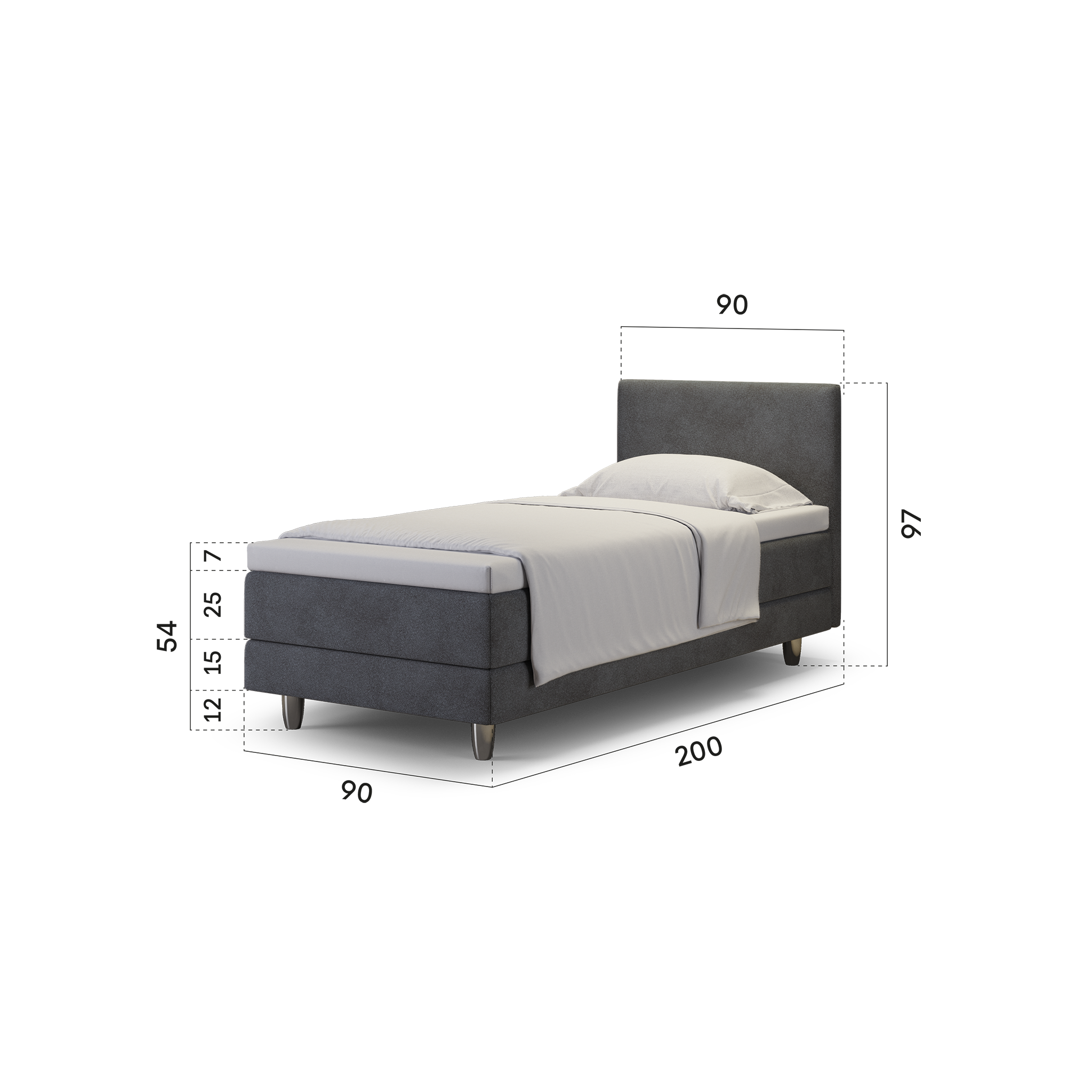 enjoy. neo | Boxspringbett classic anthrazit