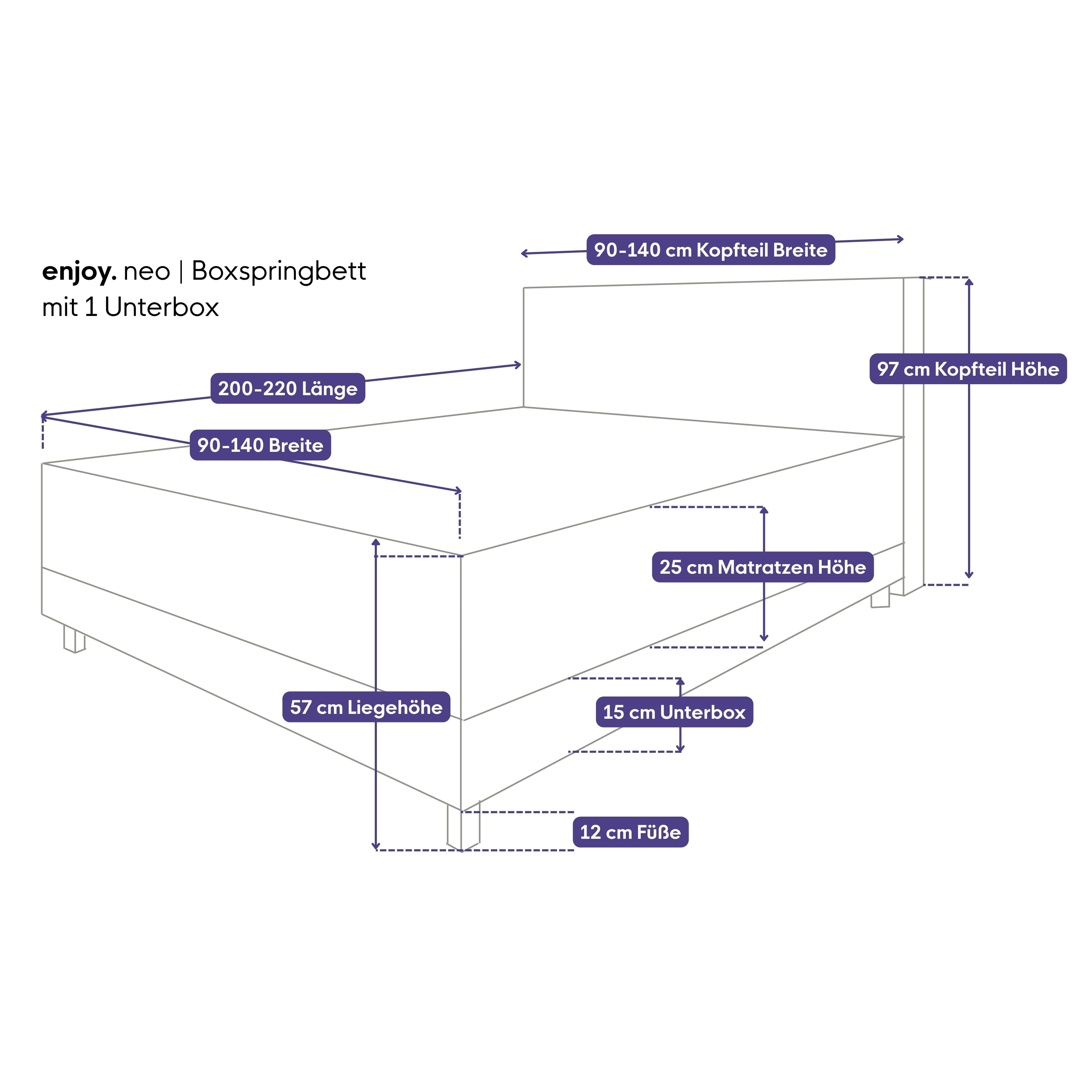 enjoy. neo | Boxspringbett grau lea intern