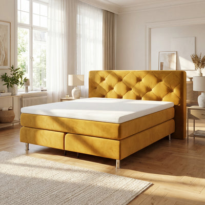 Boxspringbett 180x200 York Button ohne Bettwäsche enjoy – schlafsysteme