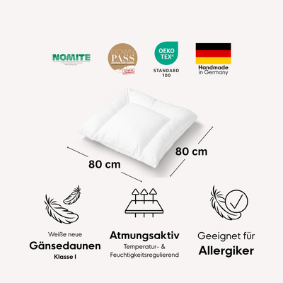 Baby-Daunen-Flachkissen mit U-Naht