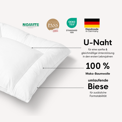 Baby-Daunen-Flachkissen mit U-Naht