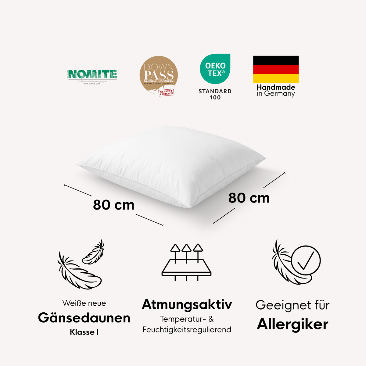 Daunen-3-Kammer-Kopfkissen