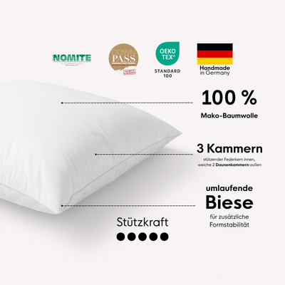 Daunen-3-Kammer-Kopfkissen