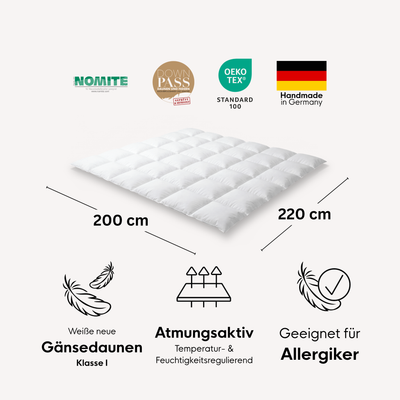 Daunen-Kassetten-Decke Plus - 200 x 220 cm | 6x6