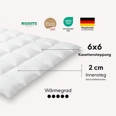 Daunen-Kassetten-Decke Plus - 200 x 220 cm | 6x6