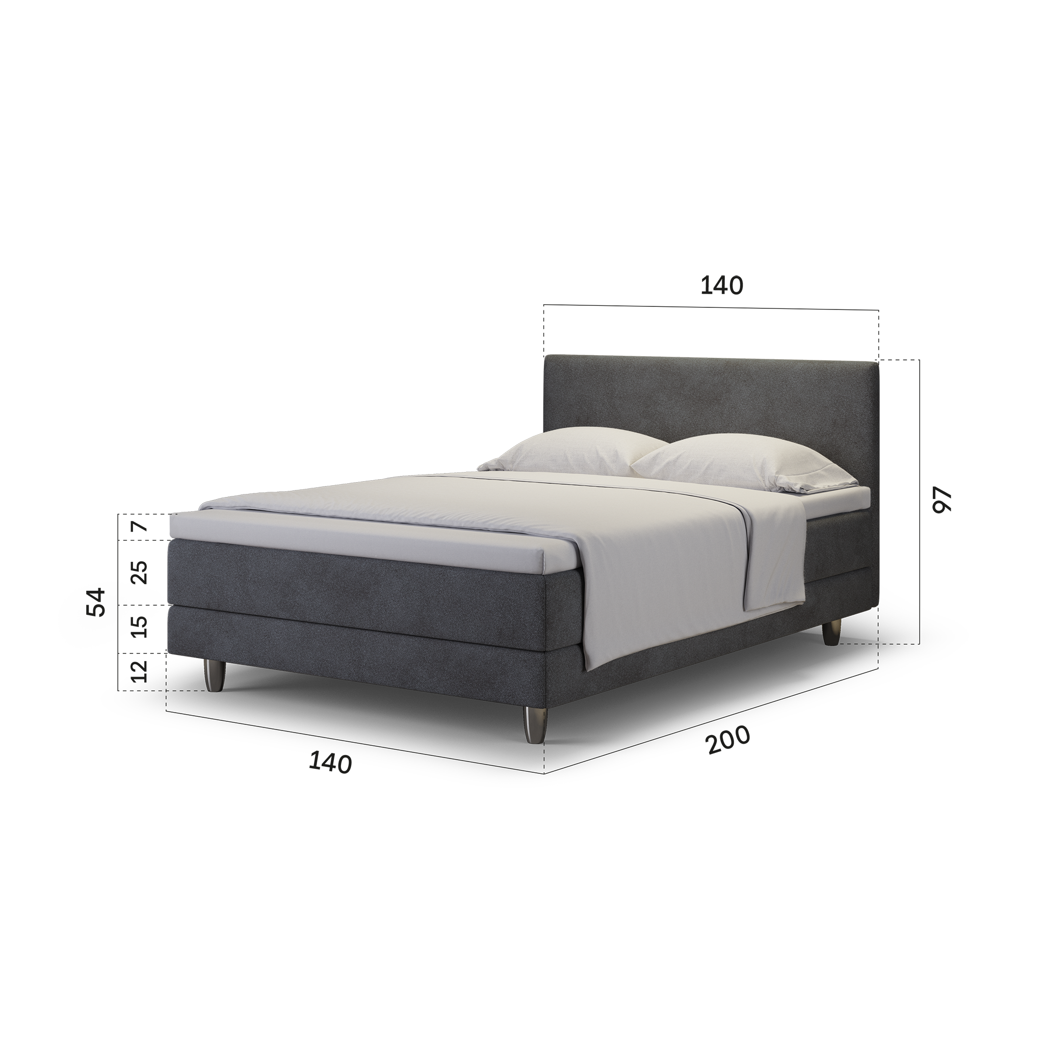 enjoy. neo | Boxspringbett classic anthrazit