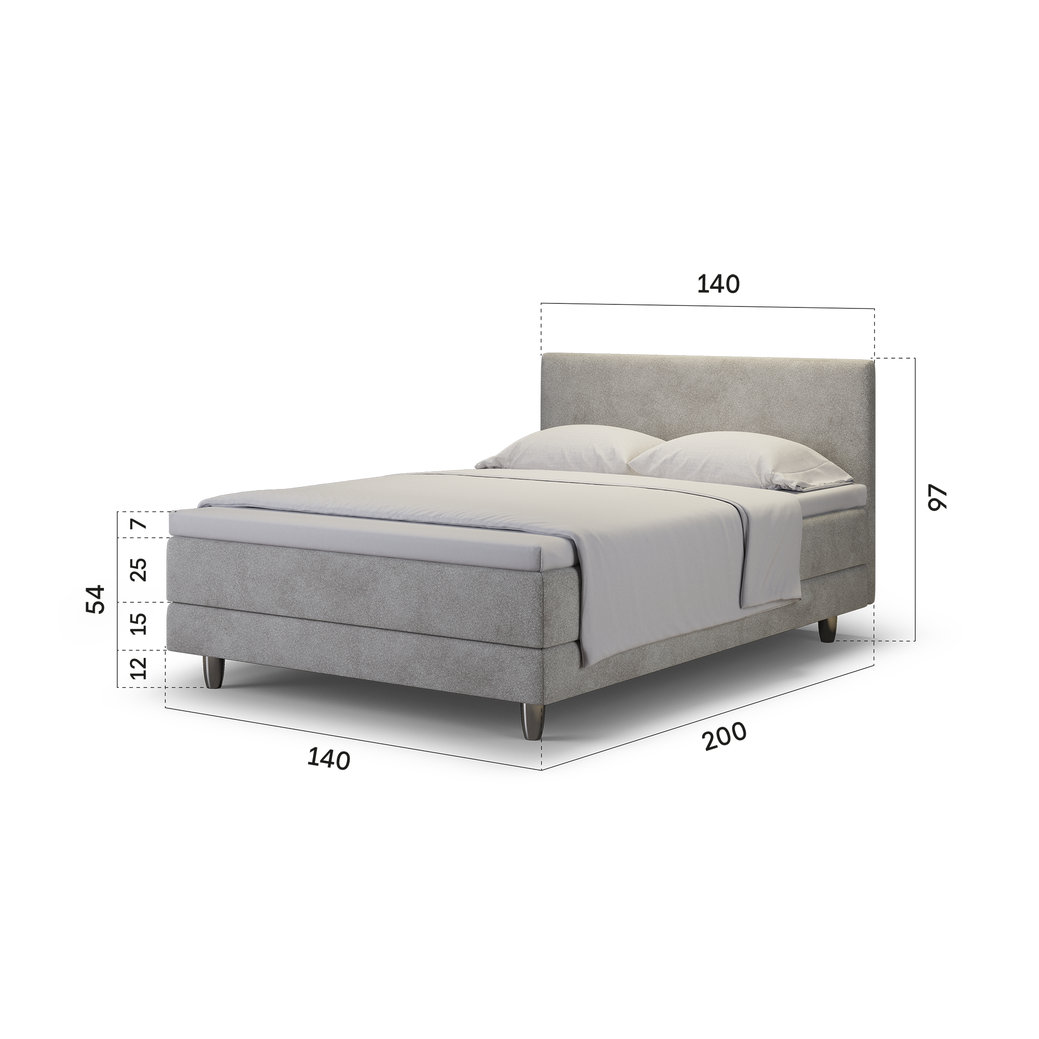 enjoy. neo | Boxspringbett classic grau