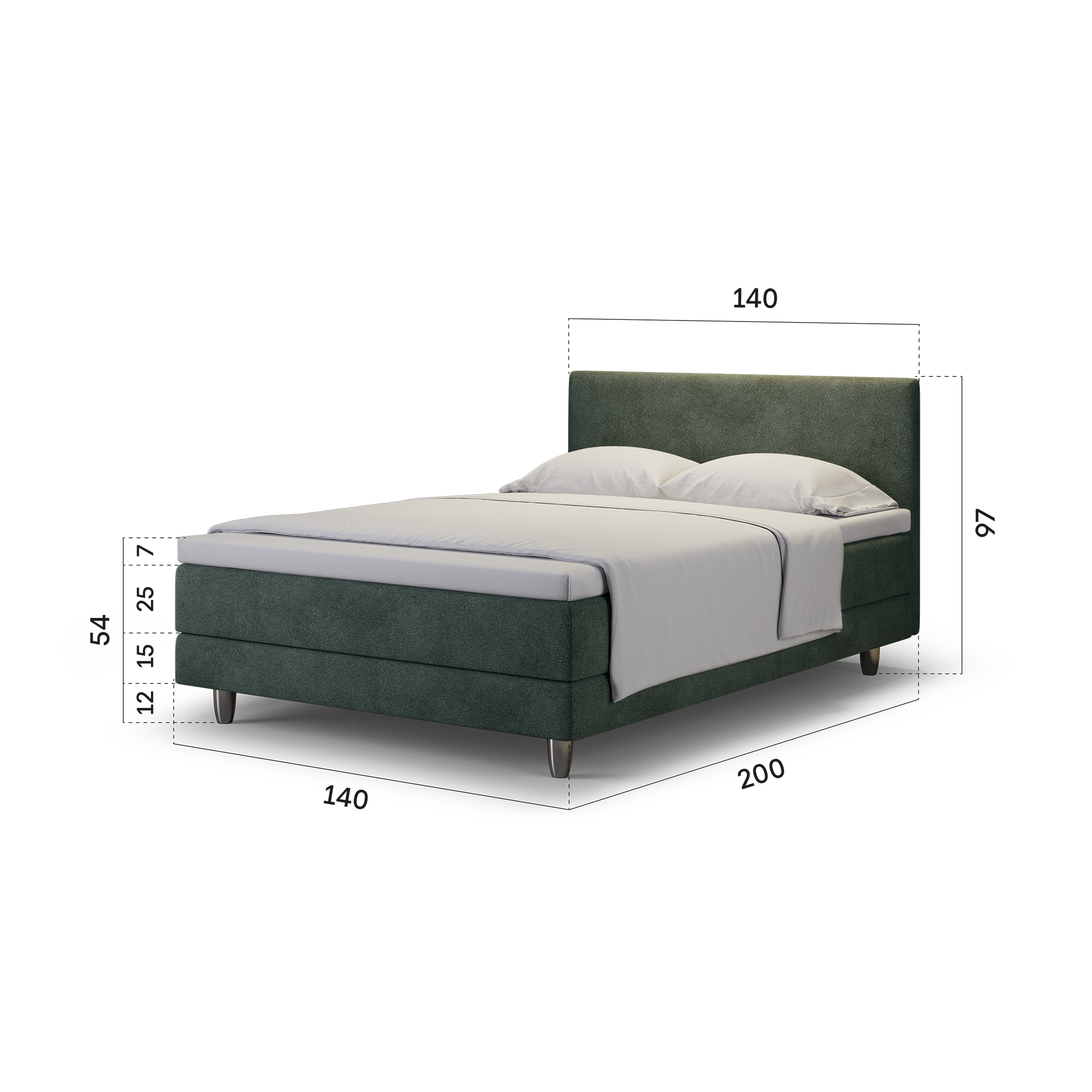 enjoy. neo | Boxspringbett classic grün