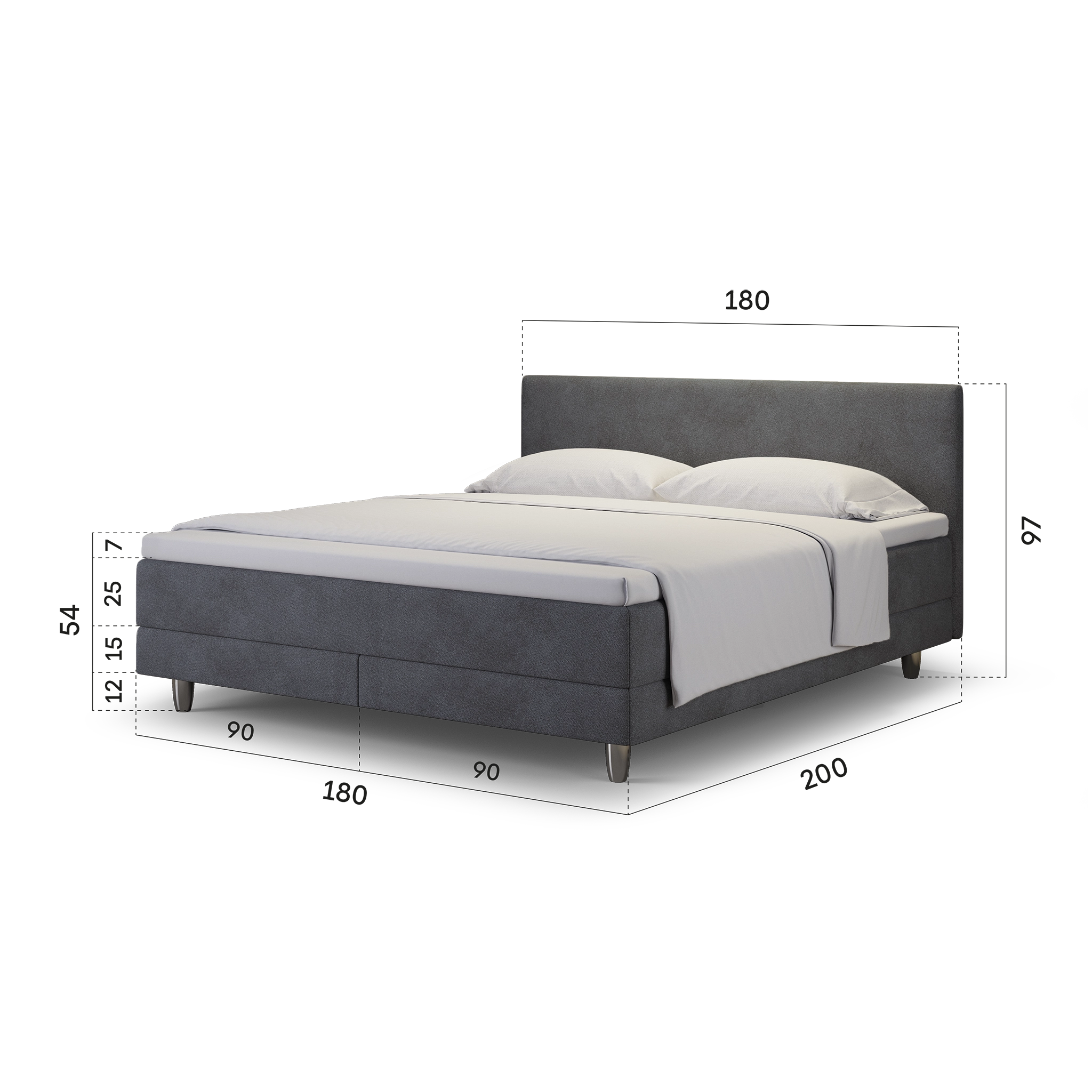 enjoy. neo | Boxspringbett classic anthrazit