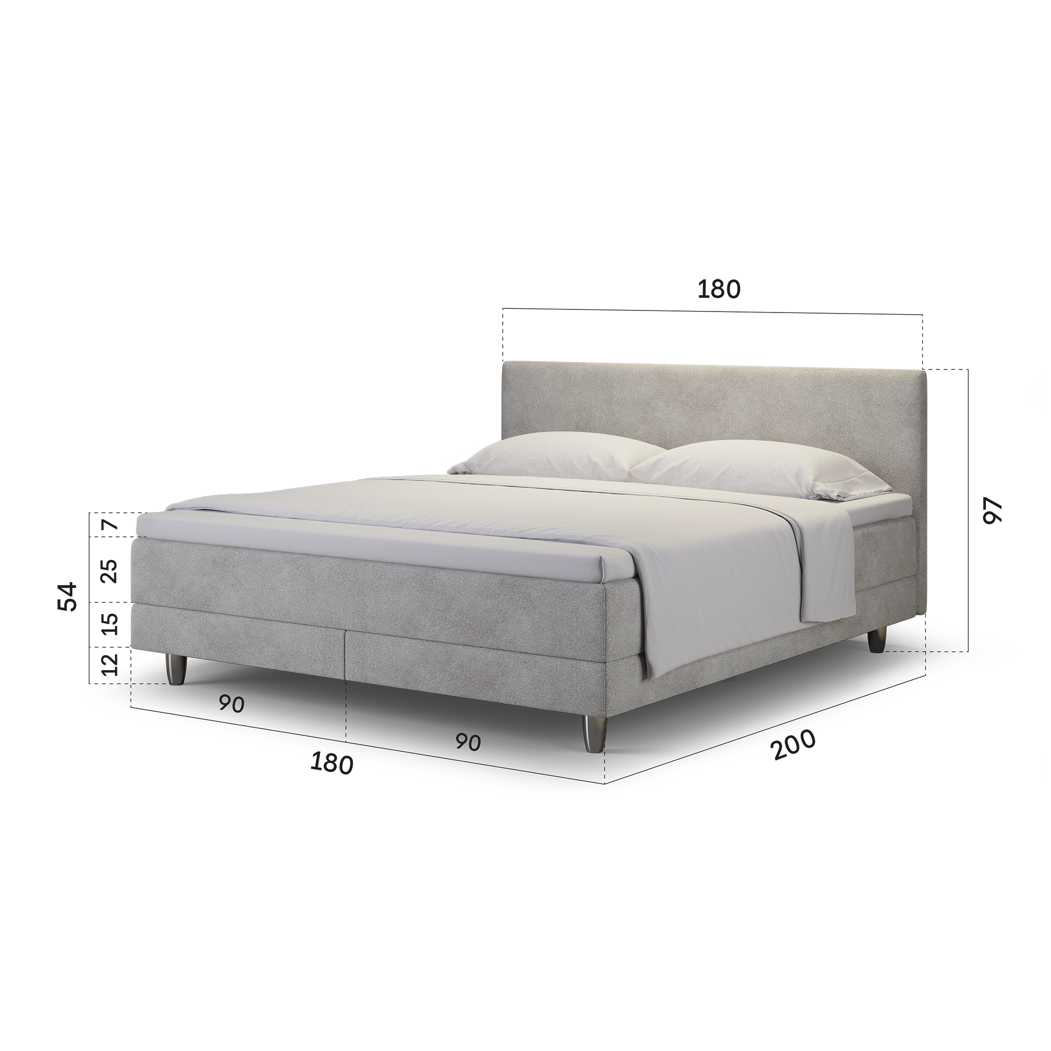 enjoy. neo | Boxspringbett classic grau