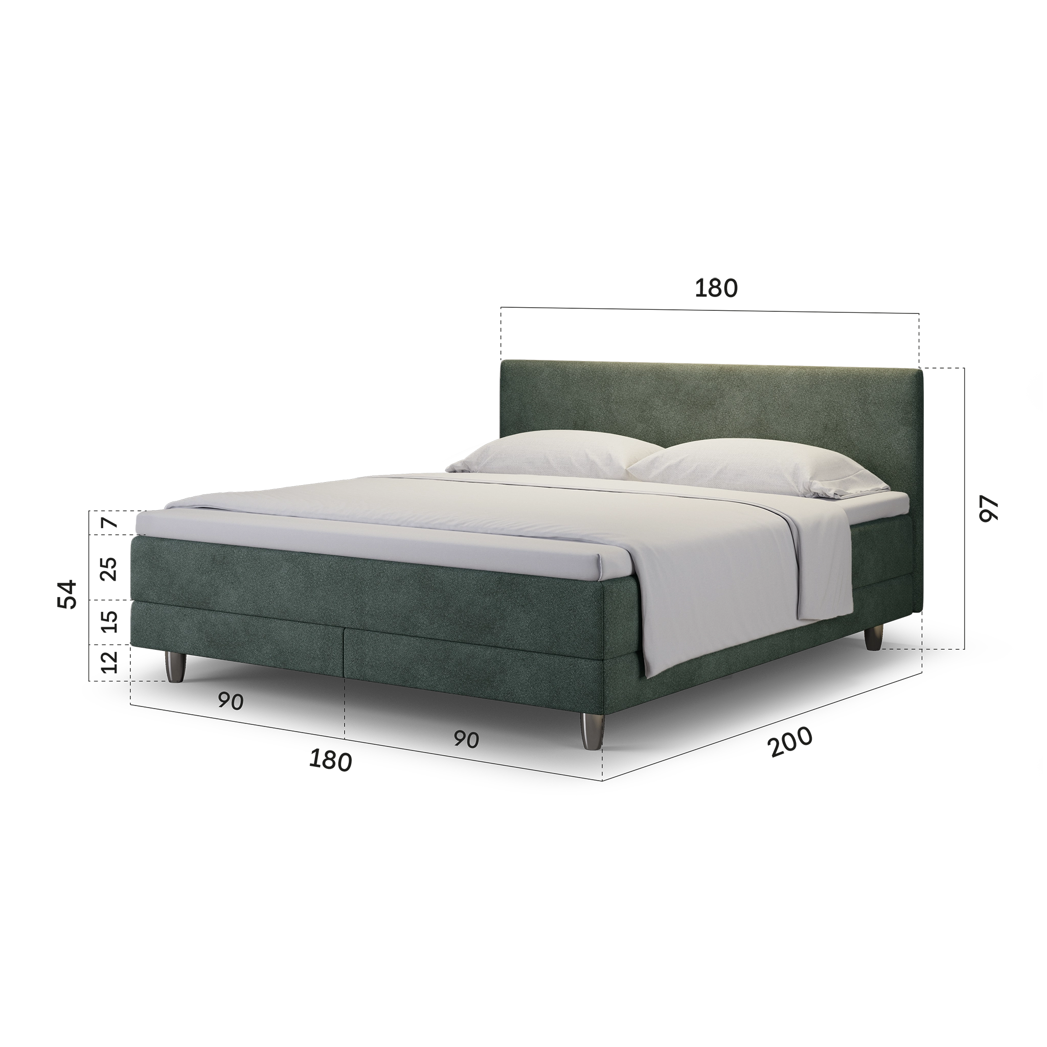 enjoy. neo | Boxspringbett classic grün