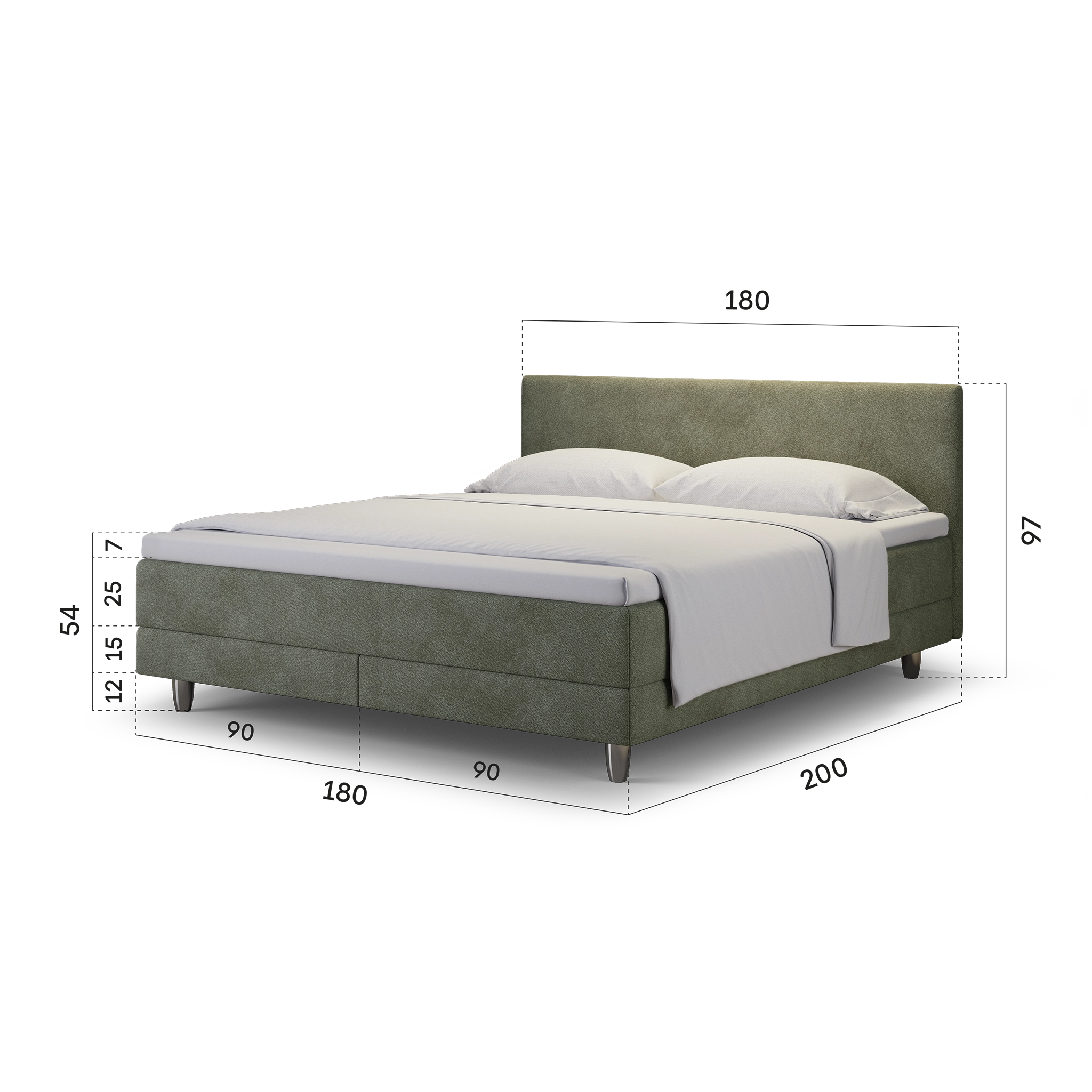 enjoy. neo | Boxspringbett classic olive