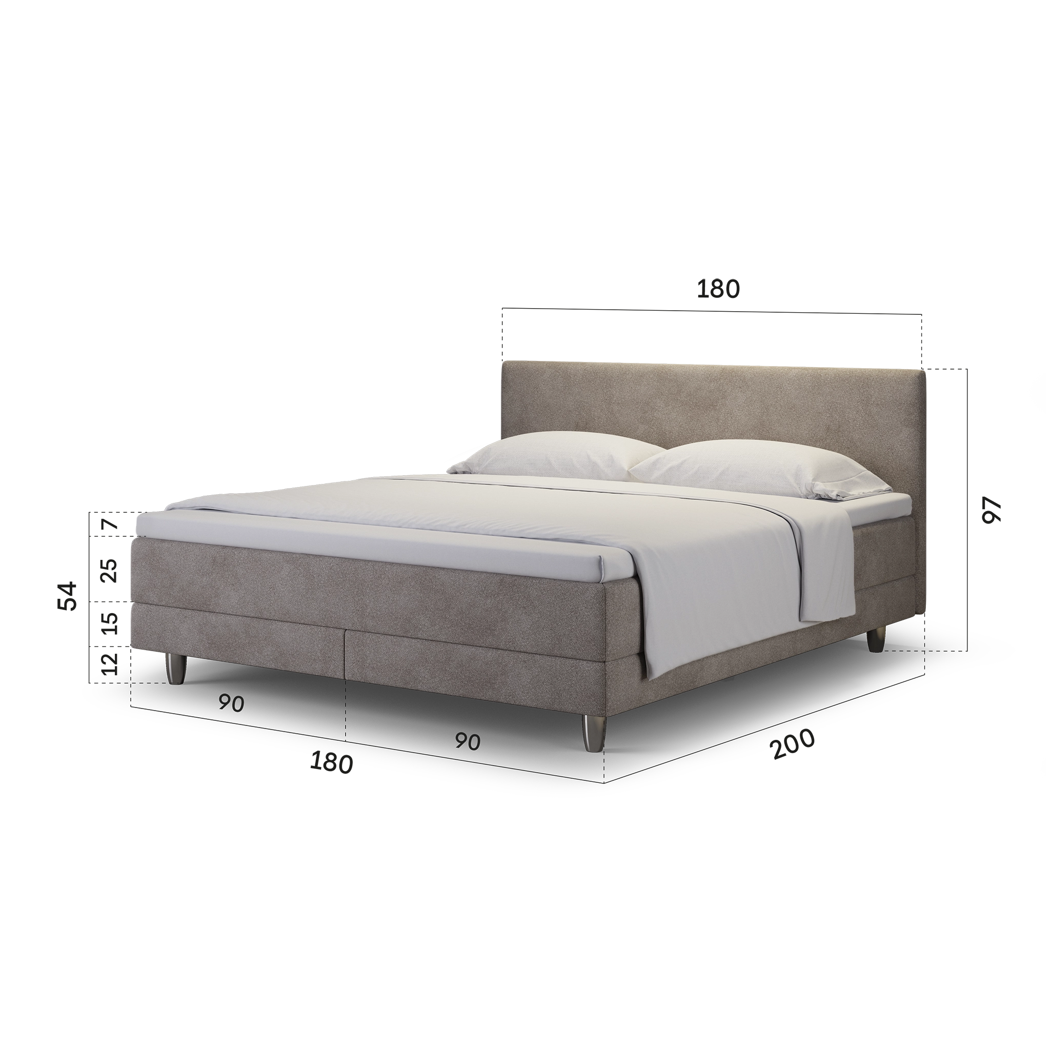 enjoy. neo | Boxspringbett classic taupe