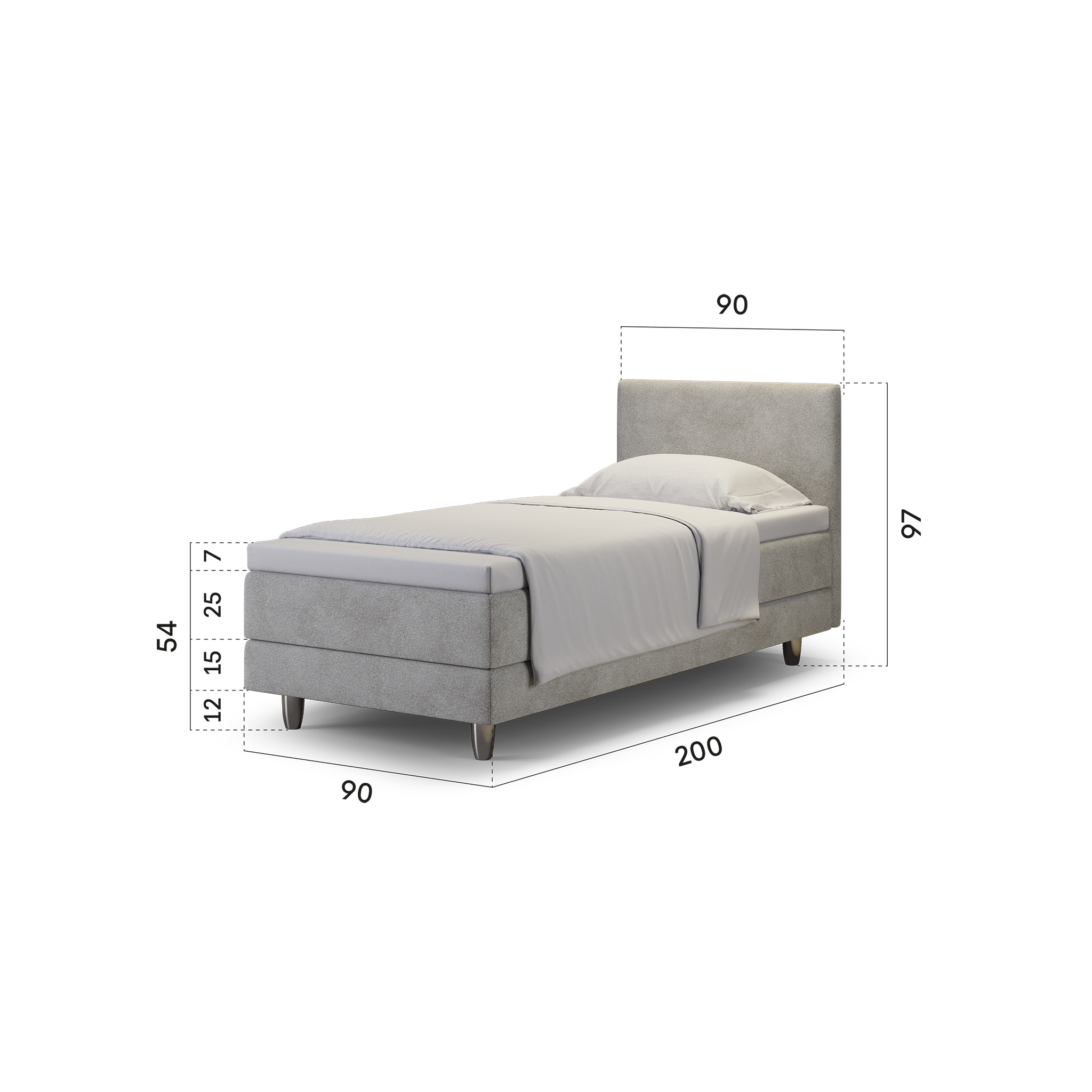 enjoy. neo | Boxspringbett classic grau